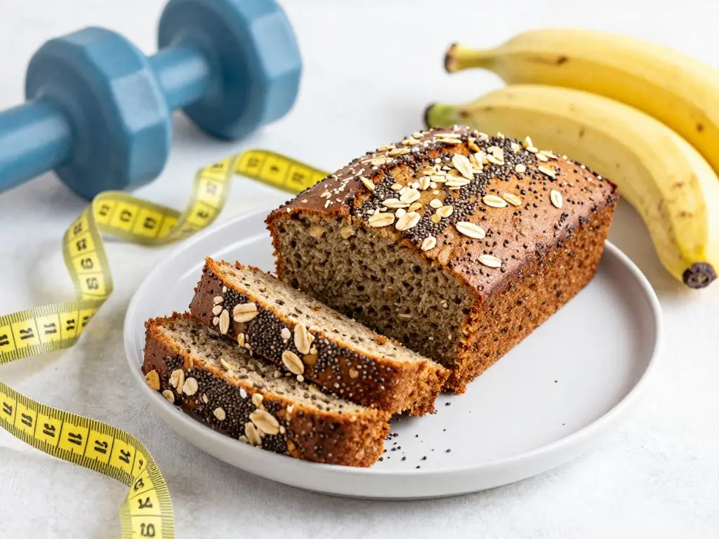 Fit wersja wegańskiego chlebka bananowego z dodatkiem nasion chia i płatków owsianych Fit wersja wegańskiego chlebka bananowego z dodatkiem nasion chia i płatków owsianych