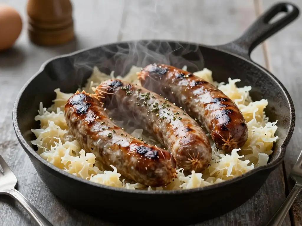 Kaszanka z piekarnika z kapustą kiszoną