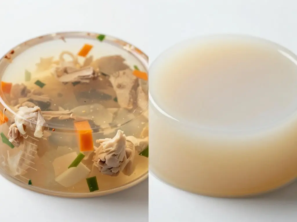 Porównanie udanej i nieudanej galaretki drobiowej