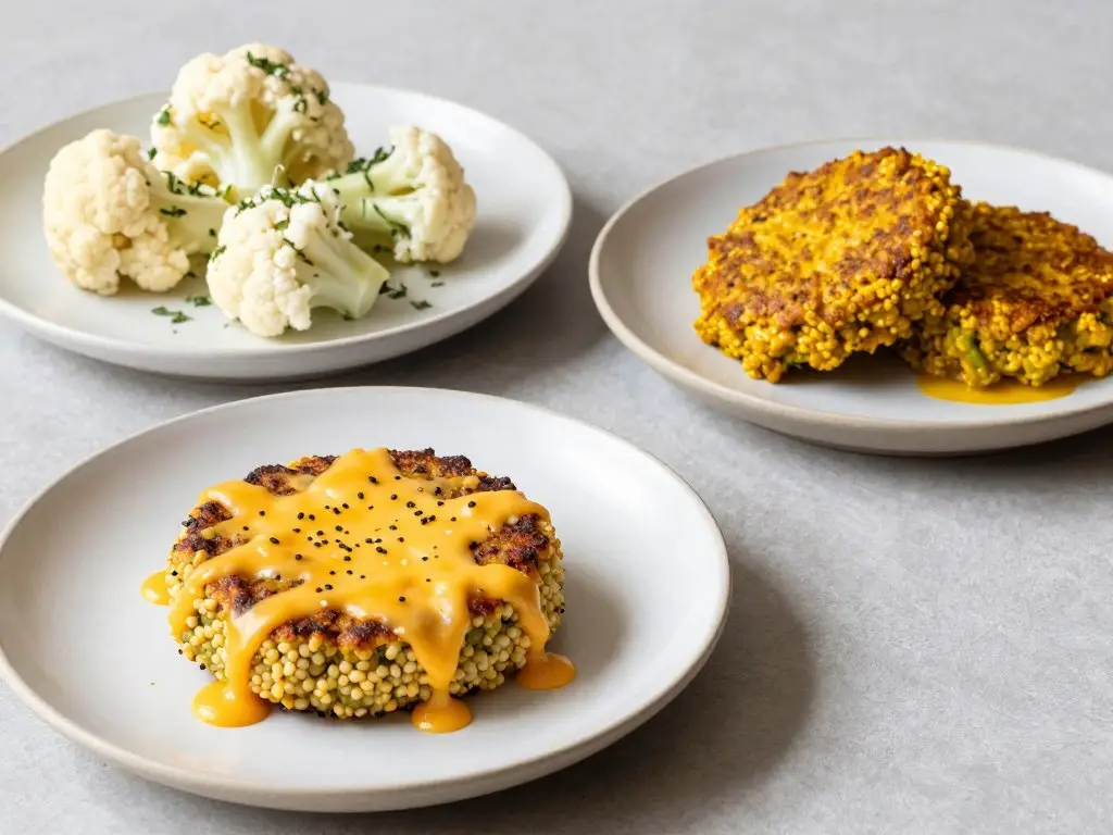 Różne warianty kotletów z kalafiora - z dodatkiem ziół, przypraw curry i wersja z serem Różne warianty kotletów z kalafiora - z dodatkiem ziół, przypraw curry i wersja z serem