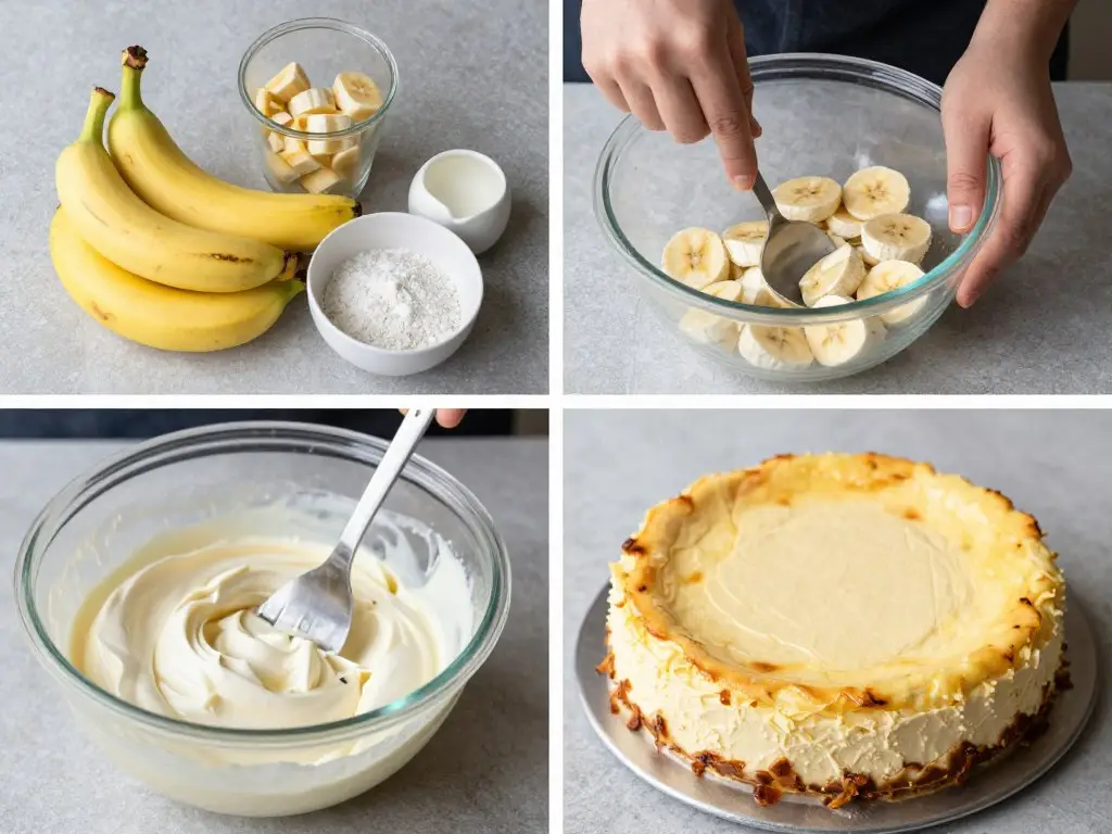 Wegański sernik z tofu i bananami - prezentacja krok po kroku Wegański sernik z tofu i bananami - prezentacja krok po kroku