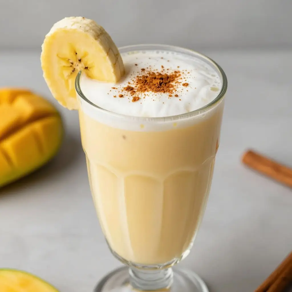 Mango lassi z dodatkiem banana i cynamonu