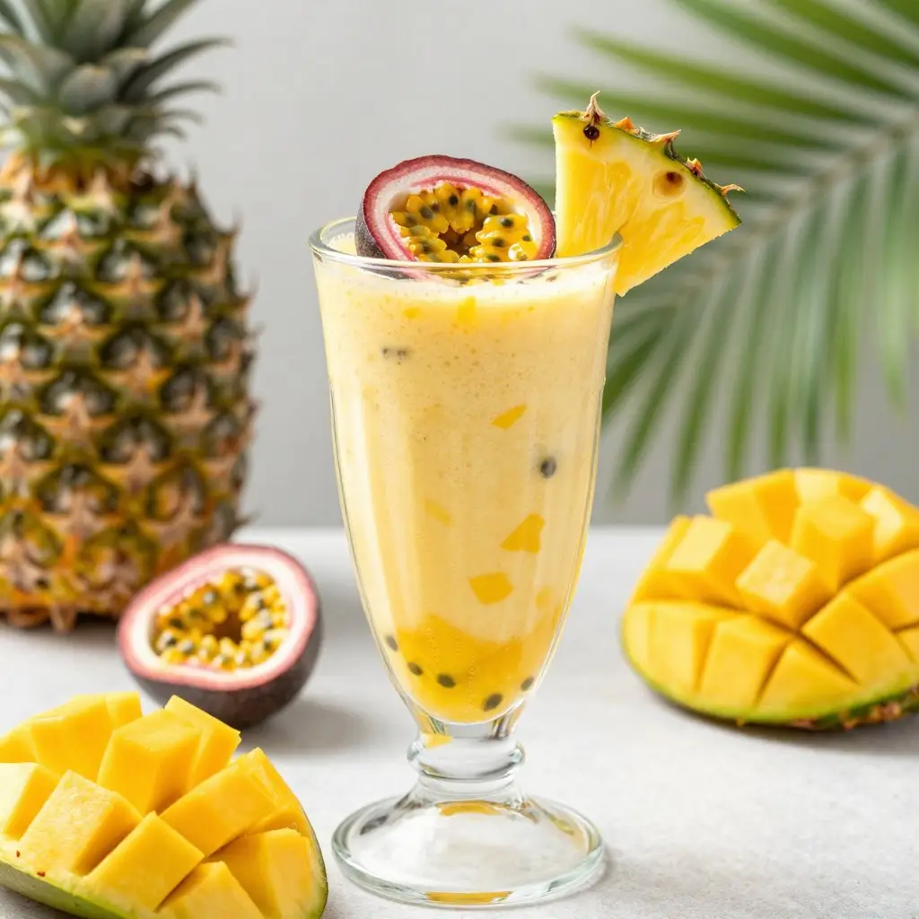 Mango lassi z dodatkiem owoców tropikalnych