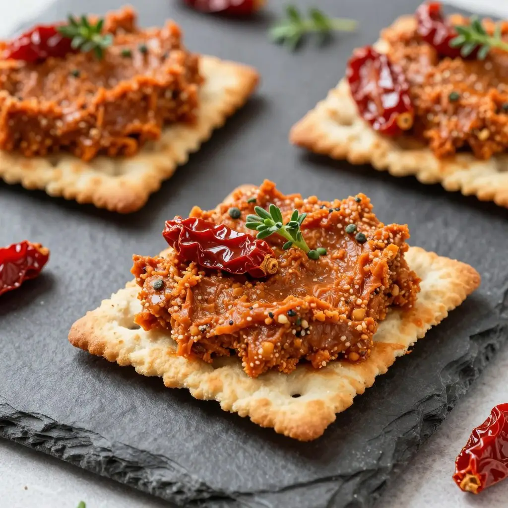 Pasta bezrybna z tofu z dodatkiem suszonych pomidorów