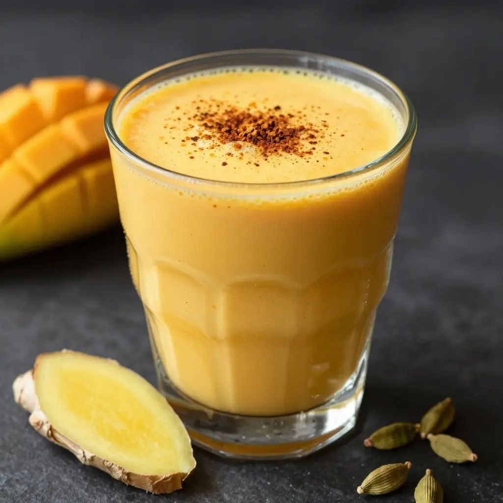 Pikantne mango lassi z dodatkiem imbiru i kardamonu