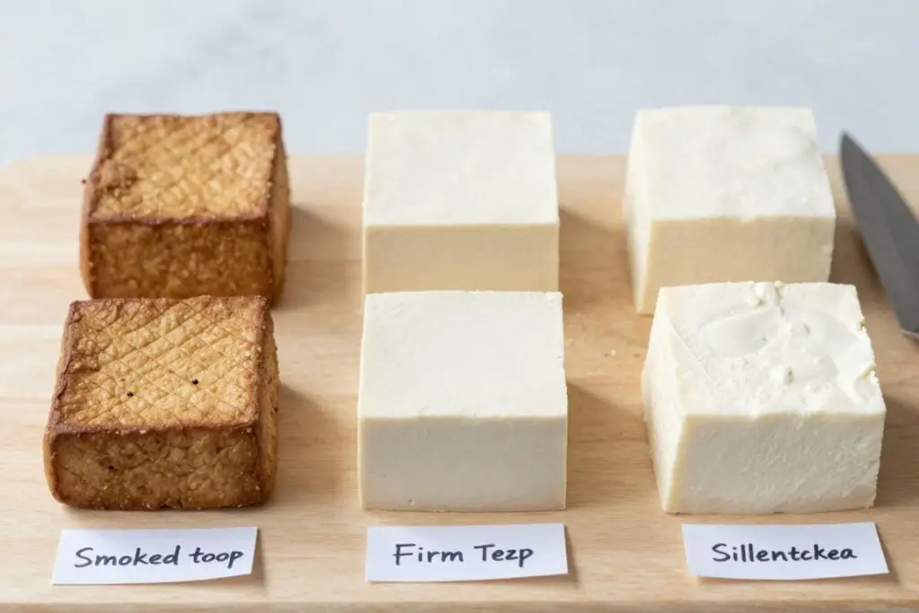 Różne rodzaje tofu odpowiednie do przygotowania pasty bezrybnej